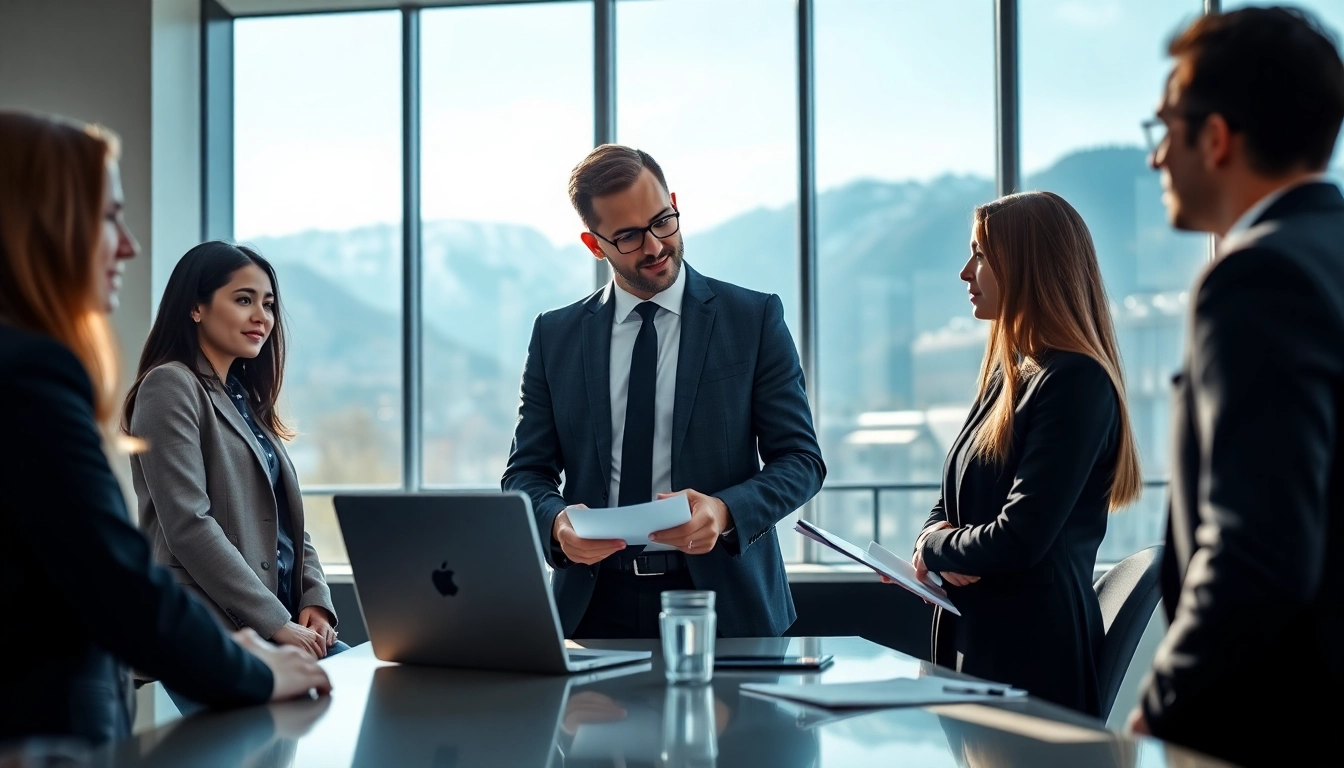 Headhunter Schweiz berät Bewerber in einem modernen Büro in der Schweiz.