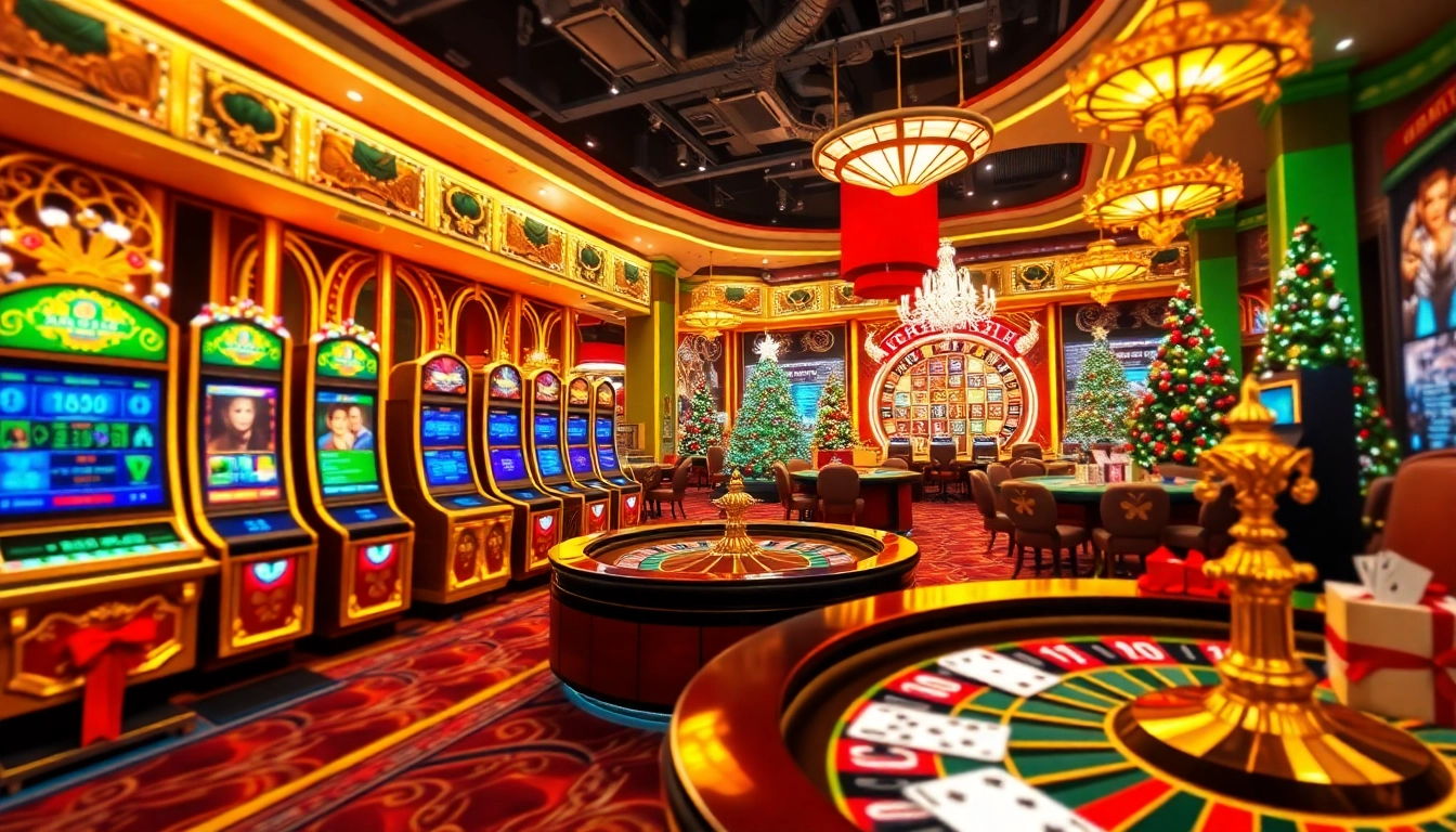 Experience the luxury of casino gaming at https://gk88.city/ with festive decorations and engaging gaming elements.