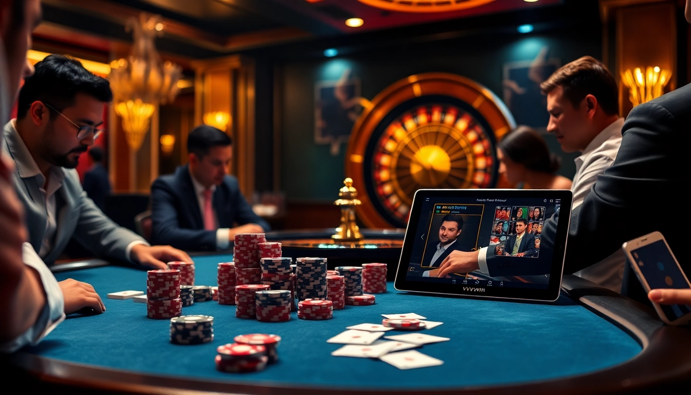 Experienced players enjoy a high-stakes game at vvvwin’s luxurious poker table.