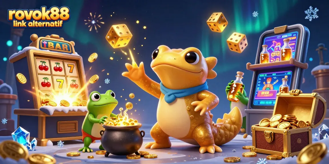 Experience the thrill of rokok88 link alternatif with vibrant casino elements in an enchanting scene.